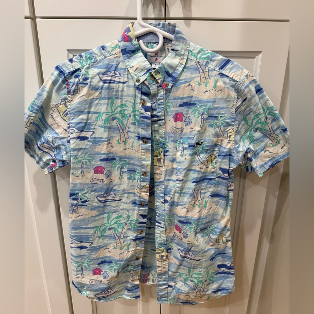 Vineyard Vines Party Hawaiian Print Button Down Shirt S Small